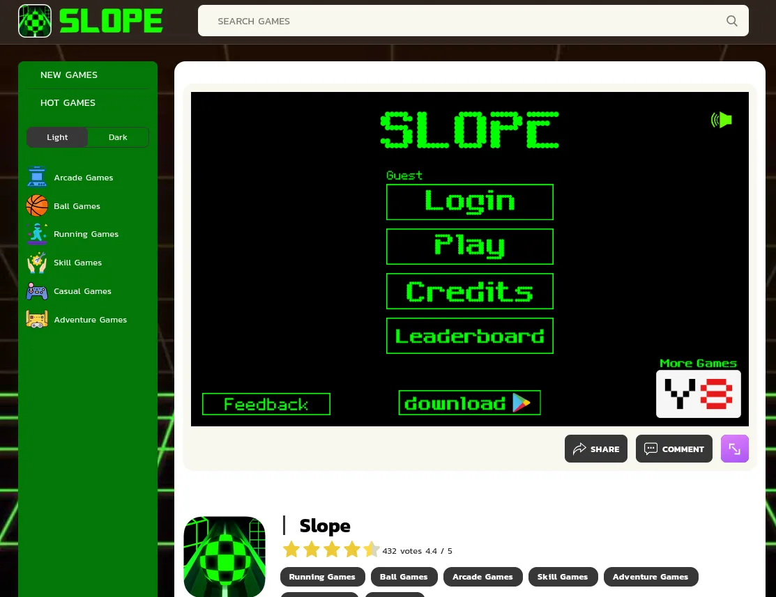 Slope.io homepage